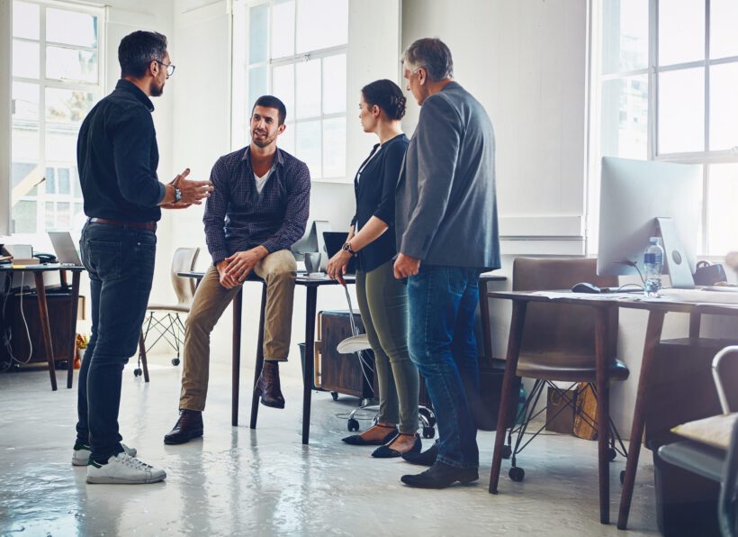 Business,,Team,Or,Meeting,With,Discussion,In,Office,For,Editorial